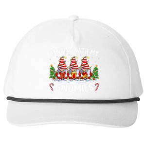 Hanging With My Gnomies Matching Family Christmas Pjs Gnome  Snapback Five-Panel Rope Hat