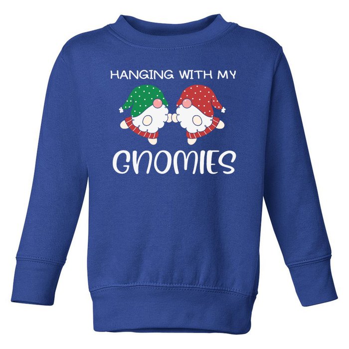 Hanging With My Gnomies Gnomes Christmas Family Pajamas Toddler Sweatshirt