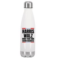 Harris Walz Mind Your Own Damn Business Stainless Steel Insulated Water Bottle