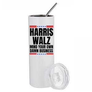 Harris Walz Mind Your Own Damn Business Stainless Steel Tumbler