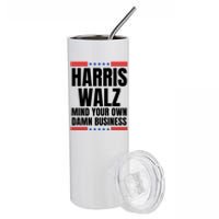 Harris Walz Mind Your Own Damn Business Stainless Steel Tumbler