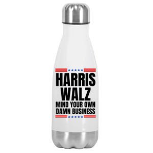 Harris Walz Mind Your Own Damn Business Stainless Steel Insulated Water Bottle