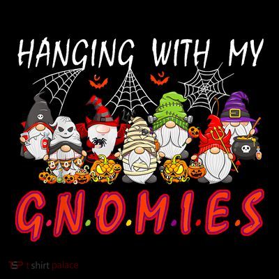 Hanging With My Gnomies Christmas Costume Halloween Gnomes T-Shirt