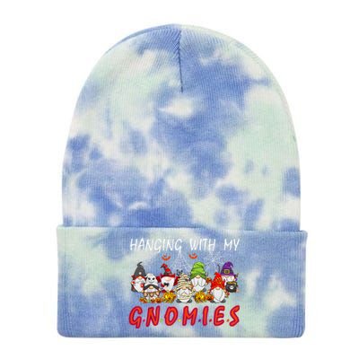 Hanging With My Gnomies Christmas Costume Halloween Gnomes Tie Dye 12in Knit Beanie