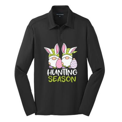 Hunting Season Easter gnome Couple Easter Day Silk Touch Performance Long Sleeve Polo