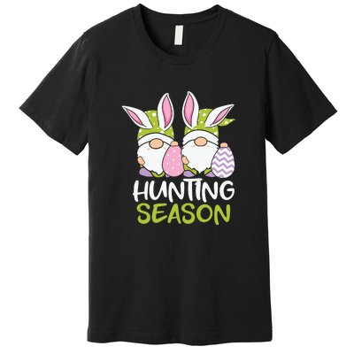 Hunting Season Easter gnome Couple Easter Day Premium T-Shirt