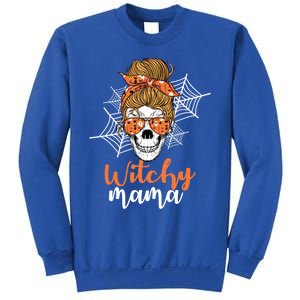 Halloween Witchy Mama Skull Witch Ladies Halloween Gift Sweatshirt