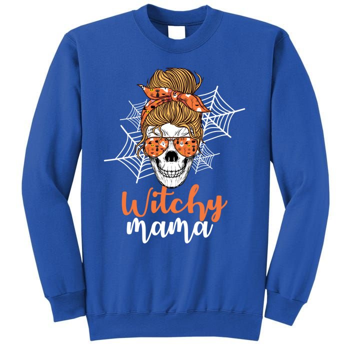 Halloween Witchy Mama Skull Witch Ladies Halloween Gift Sweatshirt