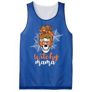 Halloween Witchy Mama Skull Witch Ladies Halloween Gift Mesh Reversible Basketball Jersey Tank