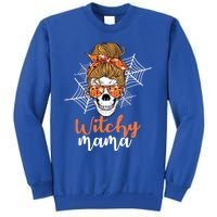 Halloween Witchy Mama Skull Witch Ladies Halloween Gift Tall Sweatshirt