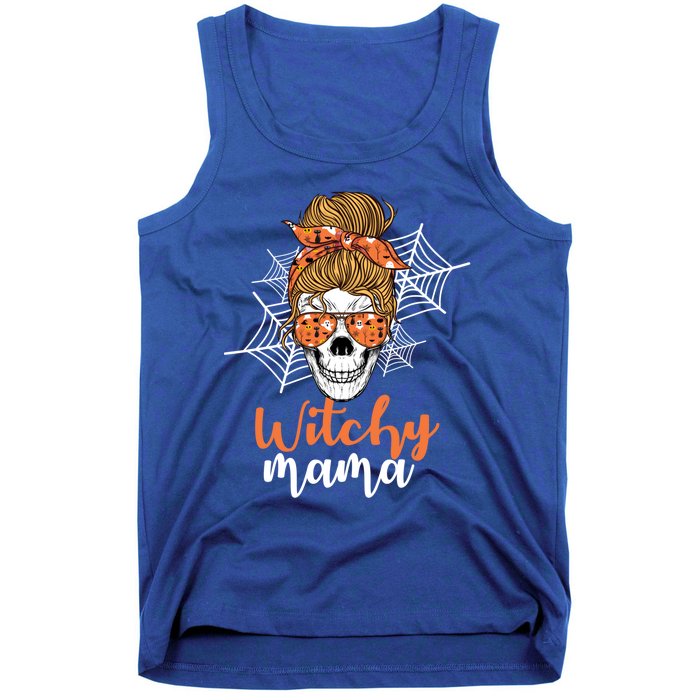 Halloween Witchy Mama Skull Witch Ladies Halloween Gift Tank Top