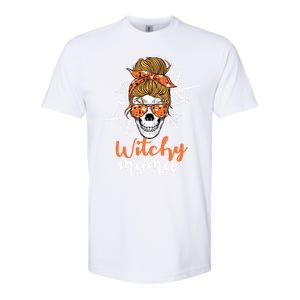 Halloween Witchy Mama Skull Witch Ladies Halloween Gift Softstyle CVC T-Shirt