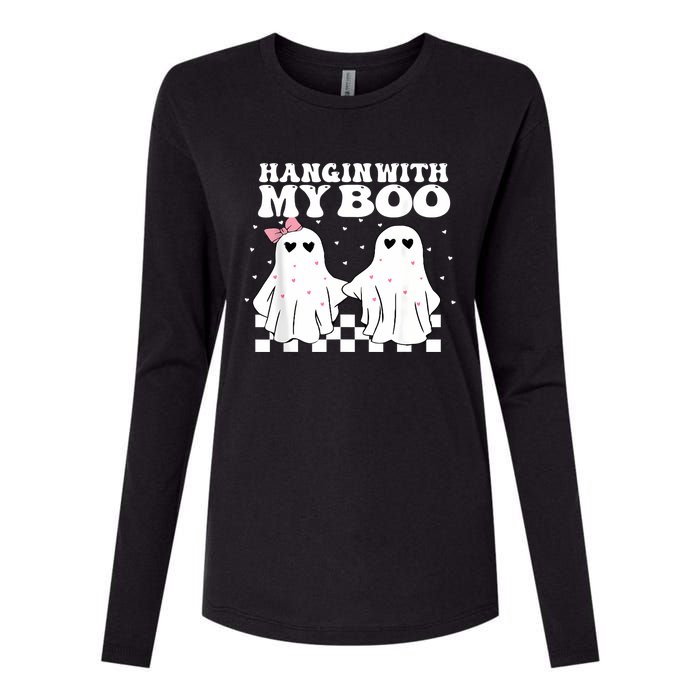 Hangin With My Boo Couples Halloween Adult Costume His Her Womens Cotton Relaxed Long Sleeve T-Shirt