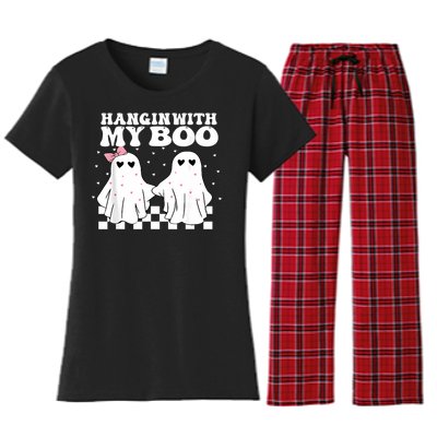 Hangin With My Boo Couples Halloween Adult Costume His Her Women's Flannel Pajama Set