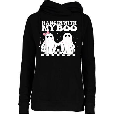 Hangin With My Boo Couples Halloween Adult Costume His Her Womens Funnel Neck Pullover Hood