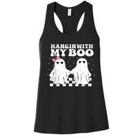 Hangin With My Boo Couples Halloween Adult Costume His Her Women's Racerback Tank