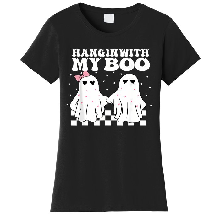 Hangin With My Boo Couples Halloween Adult Costume His Her Women's T-Shirt