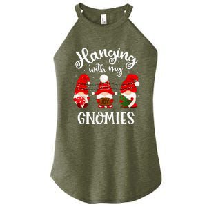 Hanging With My Gnomies Funny Gnome Friend Christmas  Women's Perfect Tri Rocker Tank