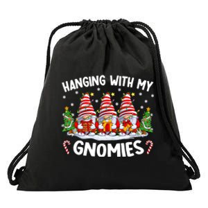 Hanging With My Gnomies Matching Family Christmas Pjs Gnome Drawstring Bag