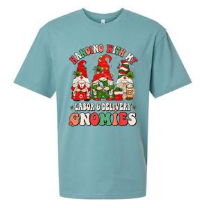 Hanging With My Labor & Delivery Gnomies Christmas L&D Nurse Sueded Cloud Jersey T-Shirt