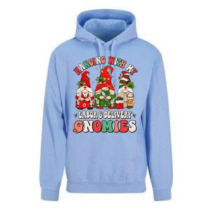 Hanging With My Labor & Delivery Gnomies Christmas L&D Nurse Unisex Surf Hoodie