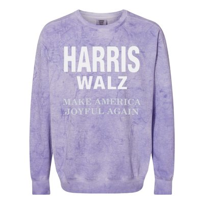 Harris Walz Make America Joyful Again 2024 Colorblast Crewneck Sweatshirt