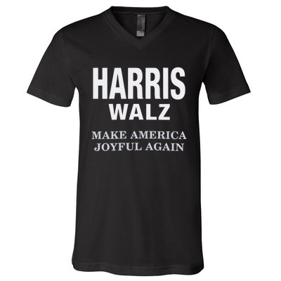 Harris Walz Make America Joyful Again 2024 V-Neck T-Shirt