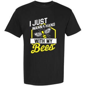 Hang With My Bees Beekeeper & Beekeeping Gift Garment-Dyed Heavyweight T-Shirt