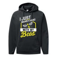 Hang With My Bees Beekeeper & Beekeeping Gift Performance Fleece Hoodie