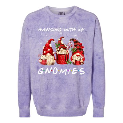 Hanging With My Gnomies Hot Cocoa Gnomes Chocolate Christmas Colorblast Crewneck Sweatshirt