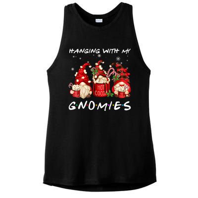 Hanging With My Gnomies Hot Cocoa Gnomes Chocolate Christmas Ladies PosiCharge Tri-Blend Wicking Tank