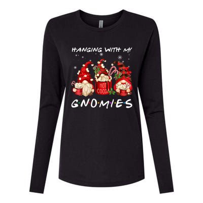 Hanging With My Gnomies Hot Cocoa Gnomes Chocolate Christmas Womens Cotton Relaxed Long Sleeve T-Shirt