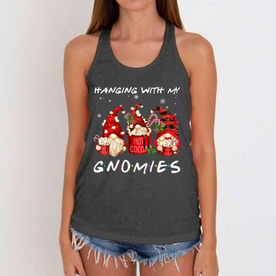 Hanging With My Gnomies Hot Cocoa Gnomes Chocolate Christmas Women's Knotted Racerback Tank