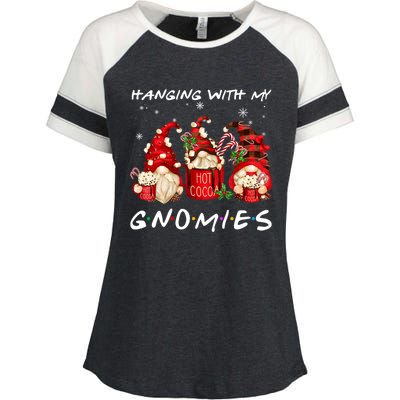 Hanging With My Gnomies Hot Cocoa Gnomes Chocolate Christmas Enza Ladies Jersey Colorblock Tee