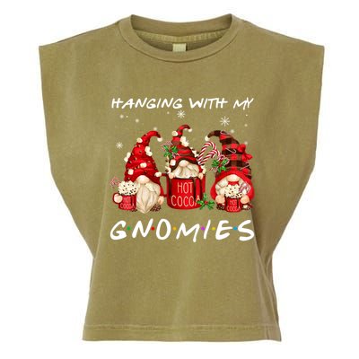 Hanging With My Gnomies Hot Cocoa Gnomes Chocolate Christmas Garment-Dyed Women's Muscle Tee