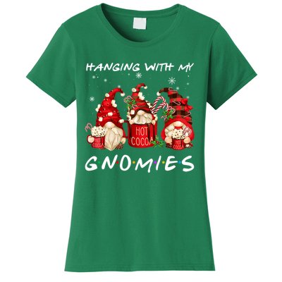 Hanging With My Gnomies Hot Cocoa Gnomes Chocolate Christmas Women's T-Shirt