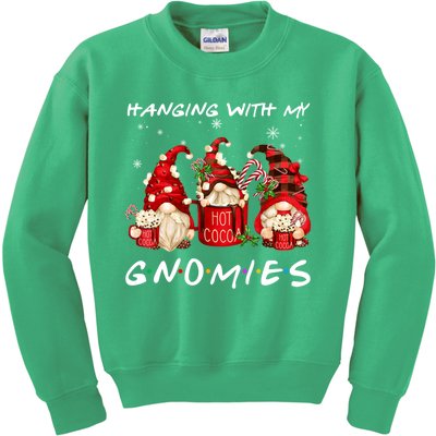 Hanging With My Gnomies Hot Cocoa Gnomes Chocolate Christmas Kids Sweatshirt