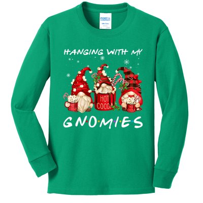 Hanging With My Gnomies Hot Cocoa Gnomes Chocolate Christmas Kids Long Sleeve Shirt