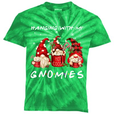 Hanging With My Gnomies Hot Cocoa Gnomes Chocolate Christmas Kids Tie-Dye T-Shirt