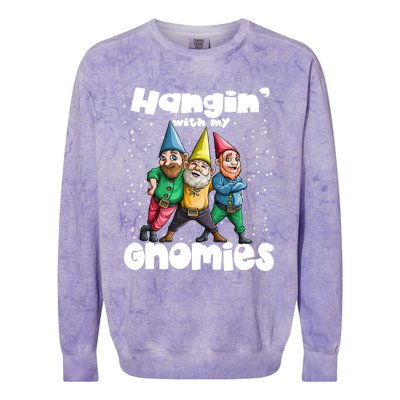 Hanging With My Gnomies Gnome Ugly Christmas Lefse Xmas Gift Colorblast Crewneck Sweatshirt