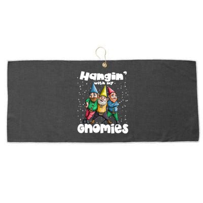 Hanging With My Gnomies Gnome Ugly Christmas Lefse Xmas Gift Large Microfiber Waffle Golf Towel