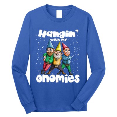 Hanging With My Gnomies Gnome Ugly Christmas Lefse Xmas Gift Long Sleeve Shirt