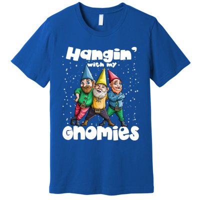 Hanging With My Gnomies Gnome Ugly Christmas Lefse Xmas Gift Premium T-Shirt