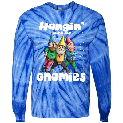 Hanging With My Gnomies Gnome Ugly Christmas Lefse Xmas Gift Tie-Dye Long Sleeve Shirt