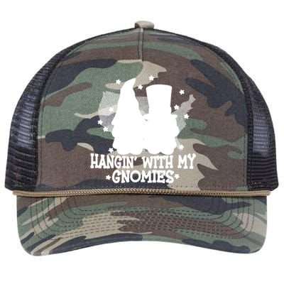 Hangin With My Gnomies American Gnomes Usa 4th Of July Gnome Gift Retro Rope Trucker Hat Cap