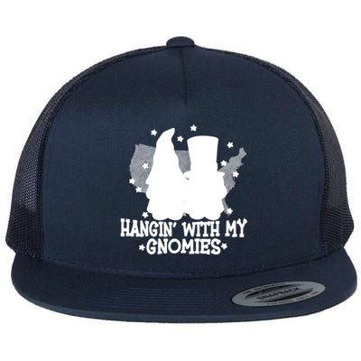 Hangin With My Gnomies American Gnomes Usa 4th Of July Gnome Gift Flat Bill Trucker Hat