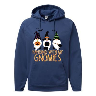 Hanging With My Gnomies Halloween Thanksgiving Christmas Gift Performance Fleece Hoodie