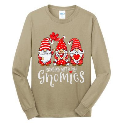 Hanging With My Gnomies Happy Valentines Day Cute Gnomes Day Tall Long Sleeve T-Shirt