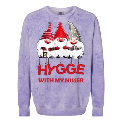 Hygge With My Nisser Christmas Colorblast Crewneck Sweatshirt