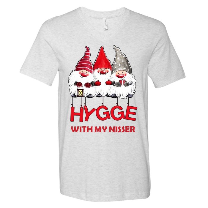 Hygge With My Nisser Christmas V-Neck T-Shirt